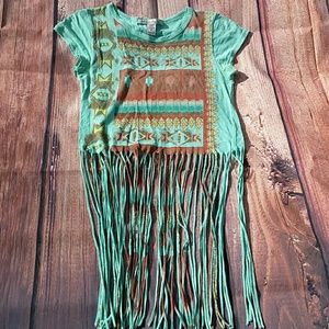 American rag-Fringe crop top